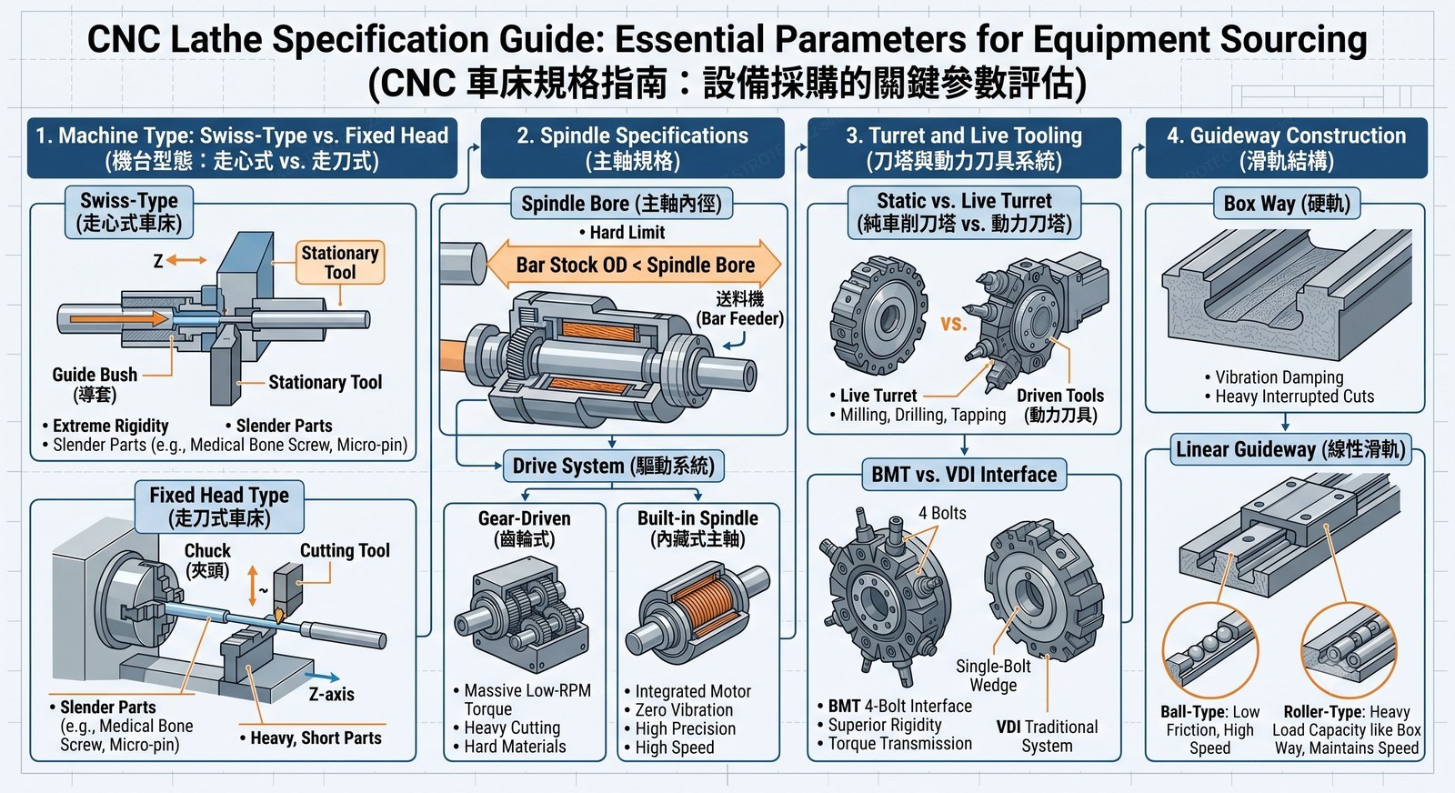 CNC lathe specification guide — machine types and key specifications