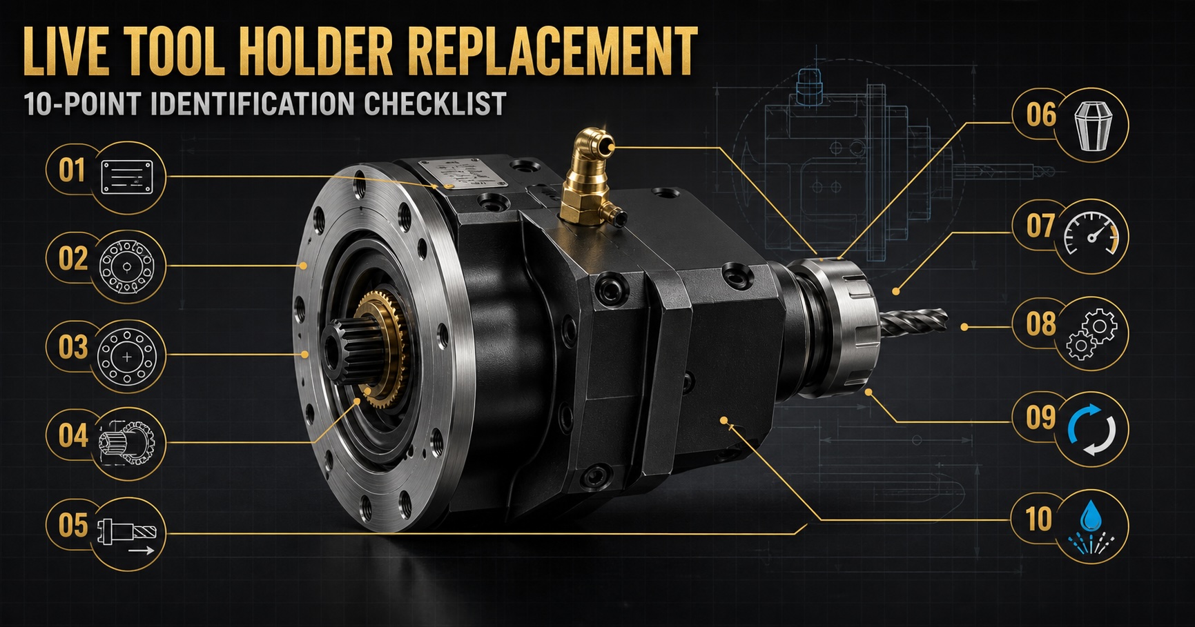 How to identify a live tool holder for replacement — 10-point checklist